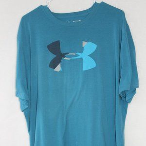Under Armour Heat Gear Tee Shirt -  XXL - Blue - L